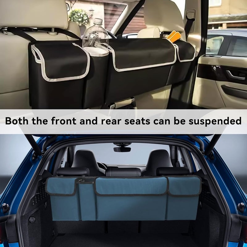 Tioollev Car Trunk Organizer, Backseat Hanging Large Storage with Adjustable Straps,Waterproof PVC Collapsible Cargo Bag, Car Interior Accessories for Auto SUV MPV (Gray) - Image 3